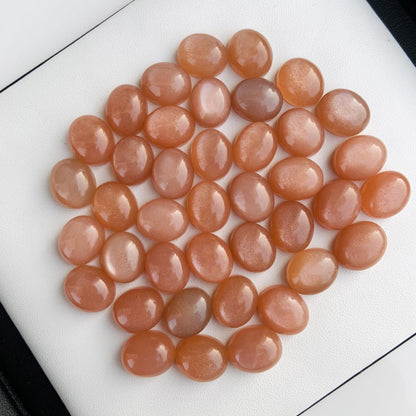 Natural Peach Moonstone Smooth Oval Shape Gemstone Cabochon, CALIBRATED Loose Stone Cab, Oval Jewelry Making Cabochon Semi Precious Cabochon