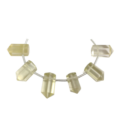 Natural Lemon Quartz Beaded Necklace – Faceted 6x12mm, 10-Pack