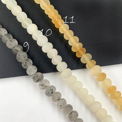 Natural Mix Gemstone Smooth Roundel Beads, Round Shape Loose Beads, Jewelry beads for making Necklace Size 6.5mm to 7.5mm 8 Inch Strand