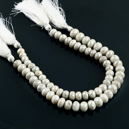 Genuine Silverite Faceted Roundel Beads, 8mm