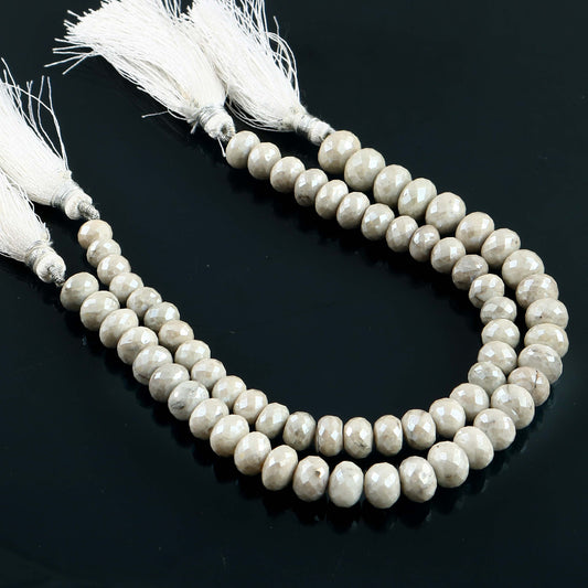 Genuine Silverite Faceted Roundel Beads, 8mm