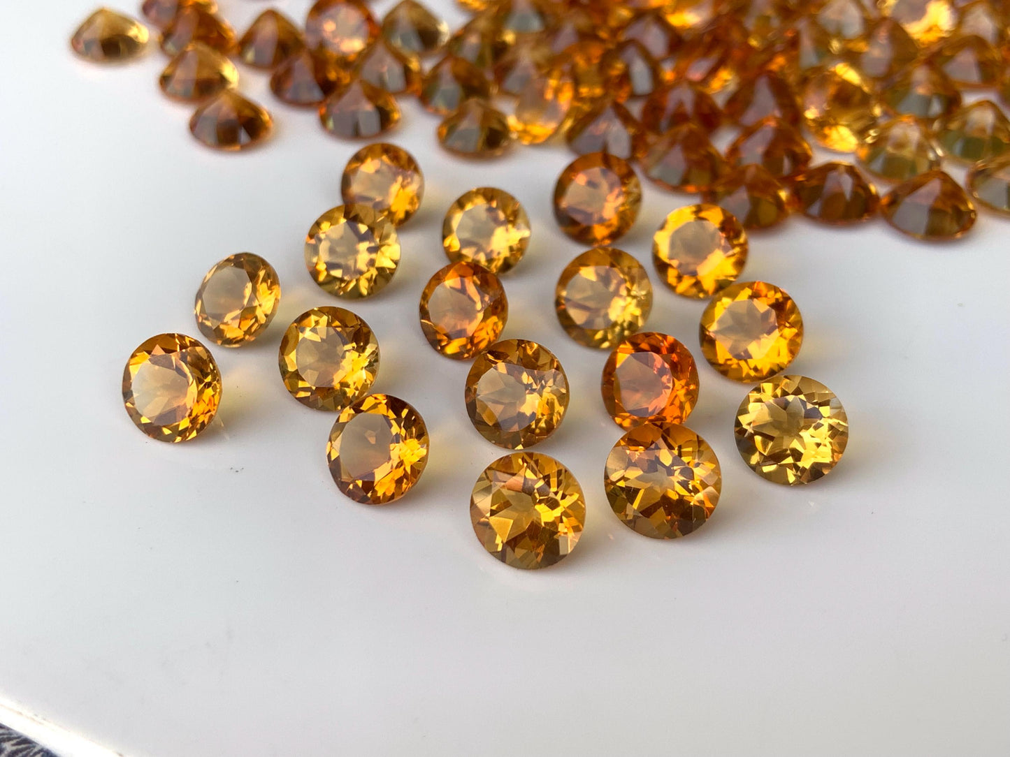 Natural Citrine Faceted Round Shape Cut Stone CALIBRATED Loose Stone Cut Round Jewelry Making Semi Precious Cut stone for ring gift for her