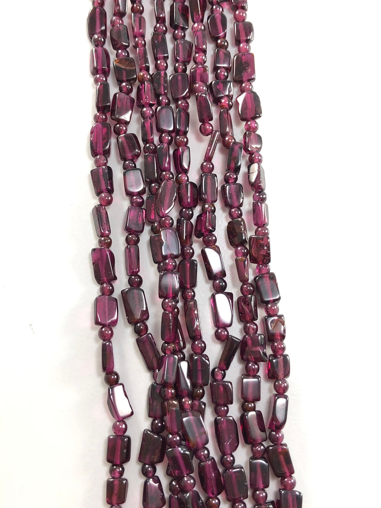 Natural 4x6mm-5x8mm pink Garnet Gemstone Chip Beads Necklace, Smooth Garnet Gemstone Necklace Birthday Gift