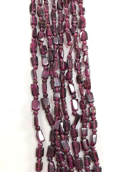 Natural 4x6mm-5x8mm pink Garnet Gemstone Chip Beads Necklace, Smooth Garnet Gemstone Necklace Birthday Gift