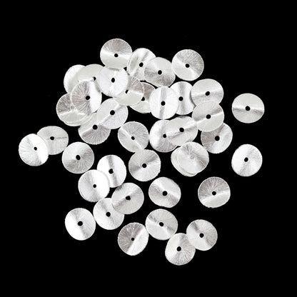 12mm - 20 Pieces Silver Wavy Disk Spacer Beads, Brushed Gold Plated Disc Spacers For Jewelry Making, Heishi Spacers Bulk