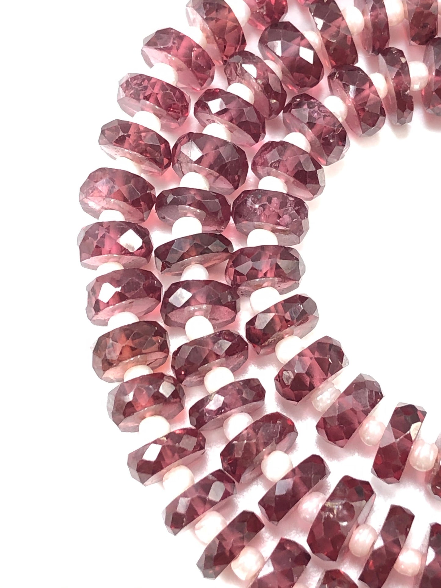 Natural Red Garnet Heishi Beads German Cut Rondelle Faceted Gemstone Beads, Strand 16 inch,  Red Garnet ! BeadsBoatInc SKU- BBI572