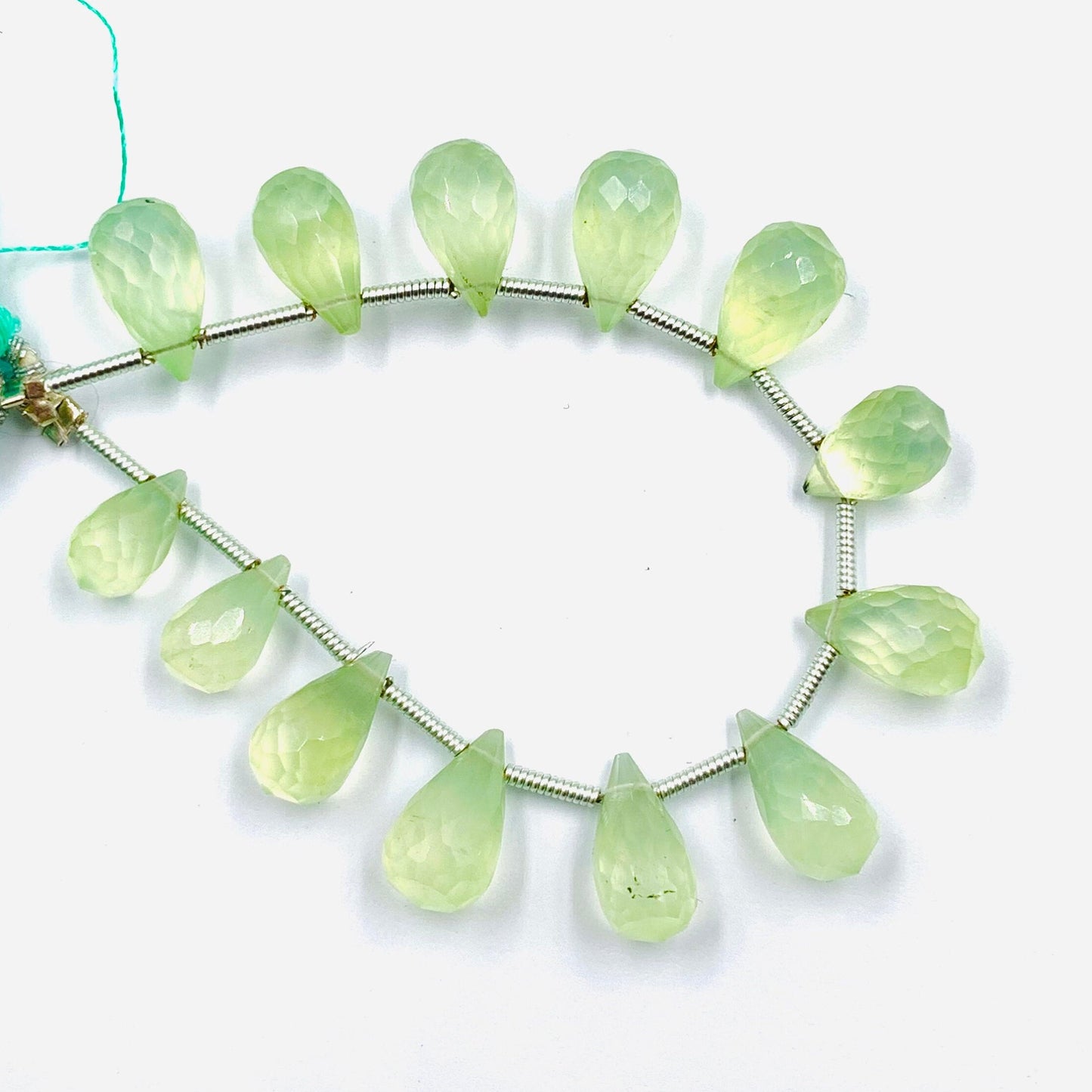Natural Prehnite Buds Briolette Beads 5x9mm to 6x10mm Faceted Flower Drops