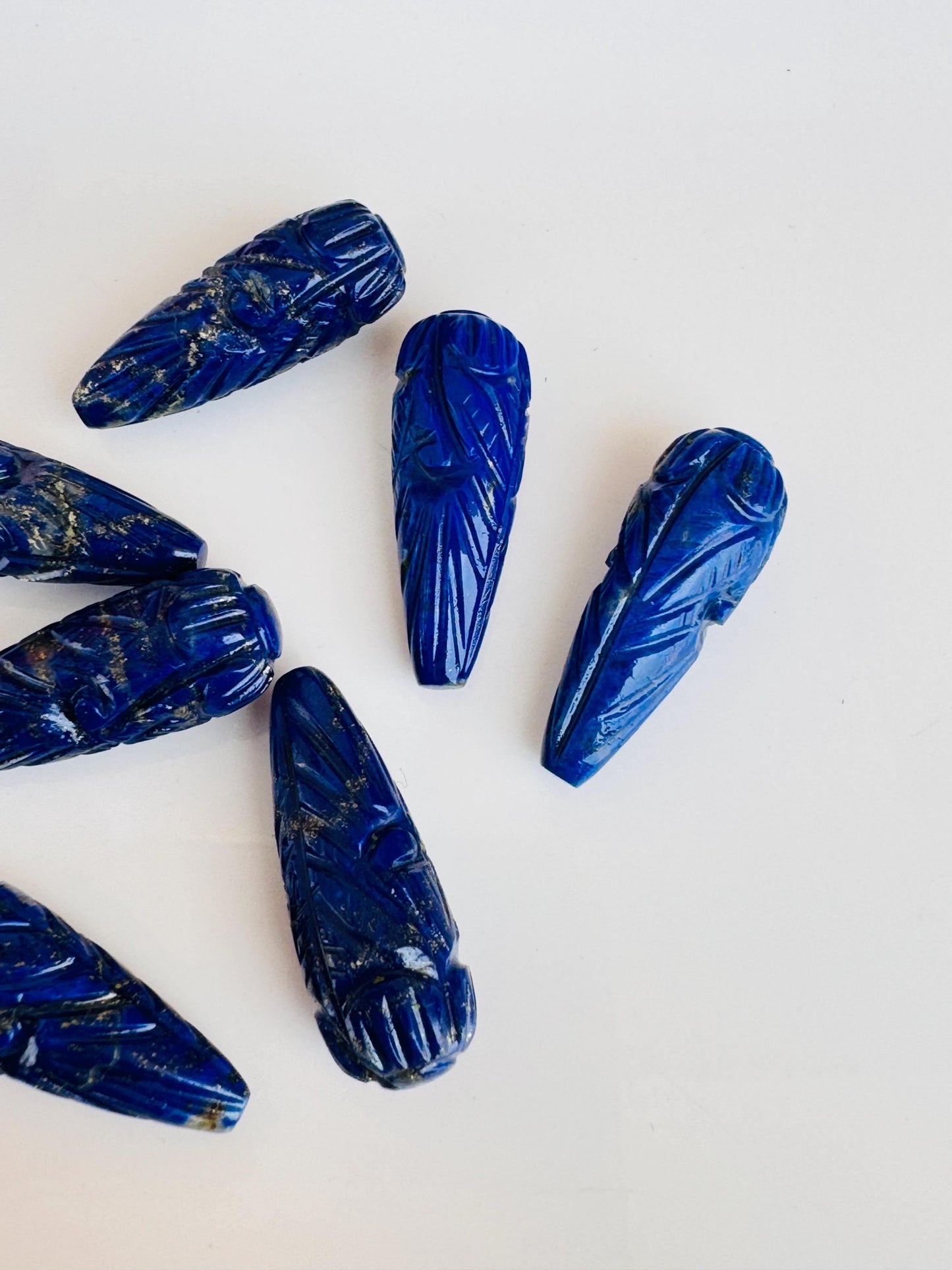 1 Pair Natural Lapis Lazuli Hand Carved Drop Shape Briolette Beads, Handmade Matching Pair beads, Earring Making Gemstone Size - 9x26mm