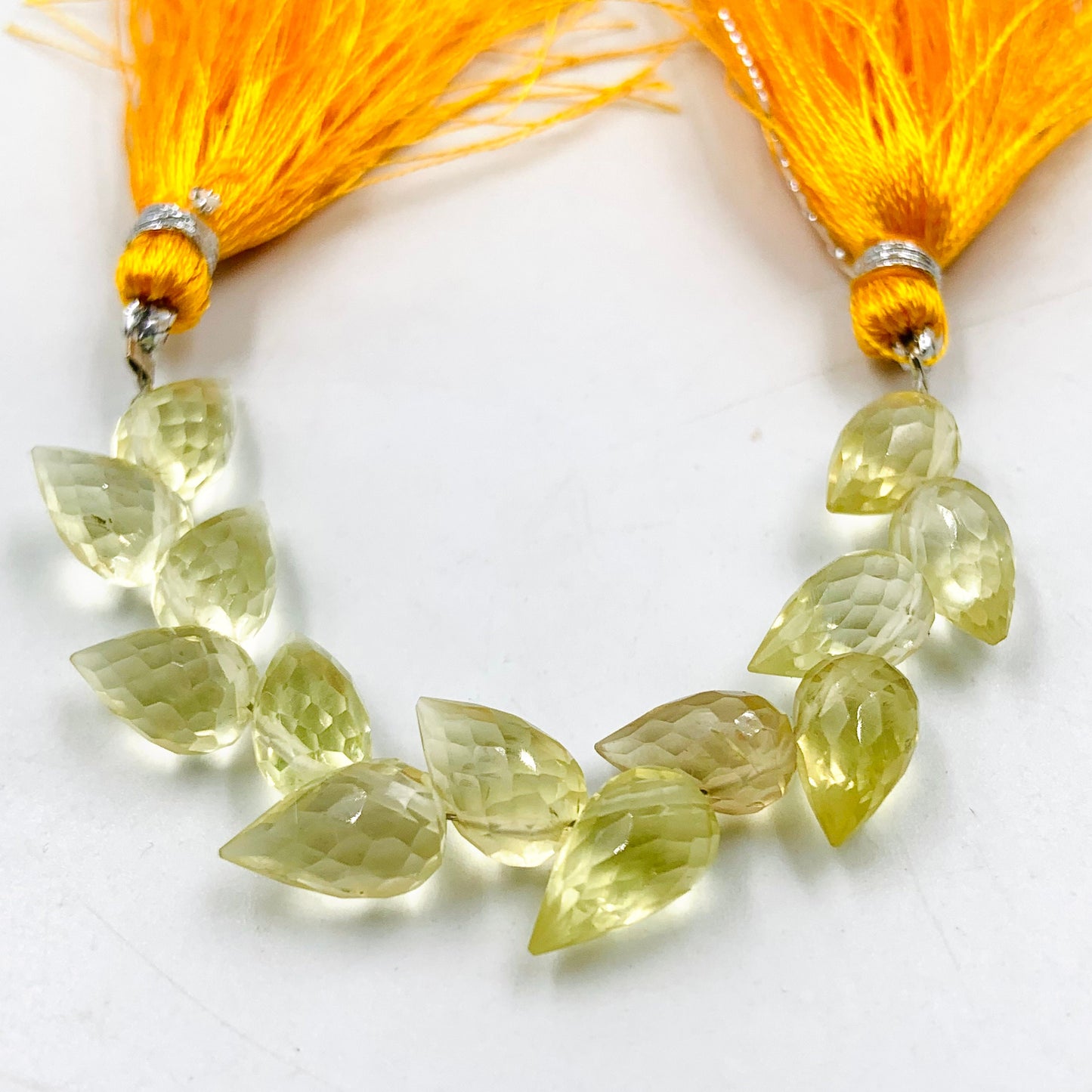4 Inches Natural Lemon Quartz Buds Briolette Beads Lemon Quartz Gemstone Faceted Flower Buds Size 5X9mm To 6X10mm Lemon Drops jewelry making
