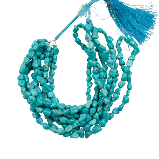 Natural Arizona Turquoise Smooth Nugget Tumble Beads