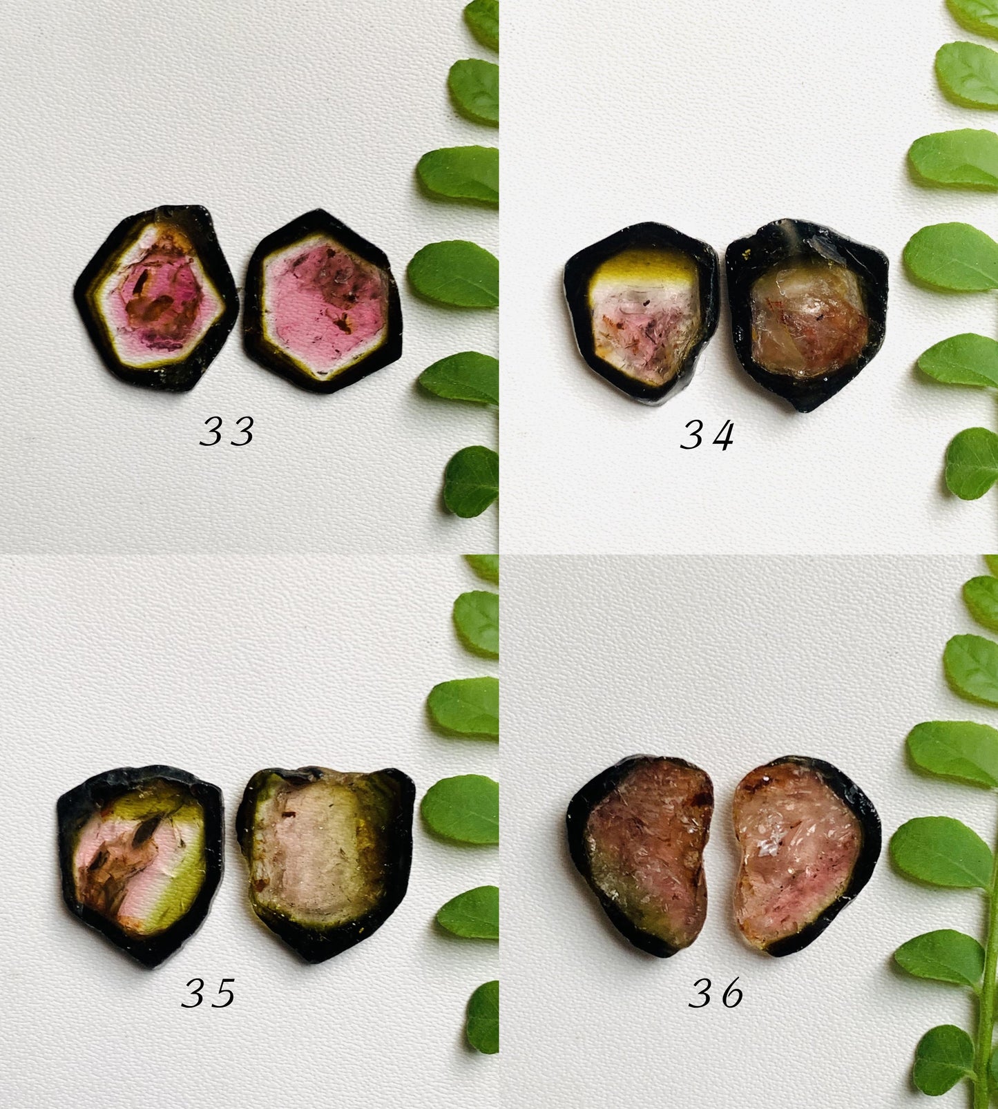 Natural Watermelon Tourmaline Pair Slices Gemstone Tourmaline Pair Gemstone, Bio color tourmaline Earring making slices Semi Precious Slices