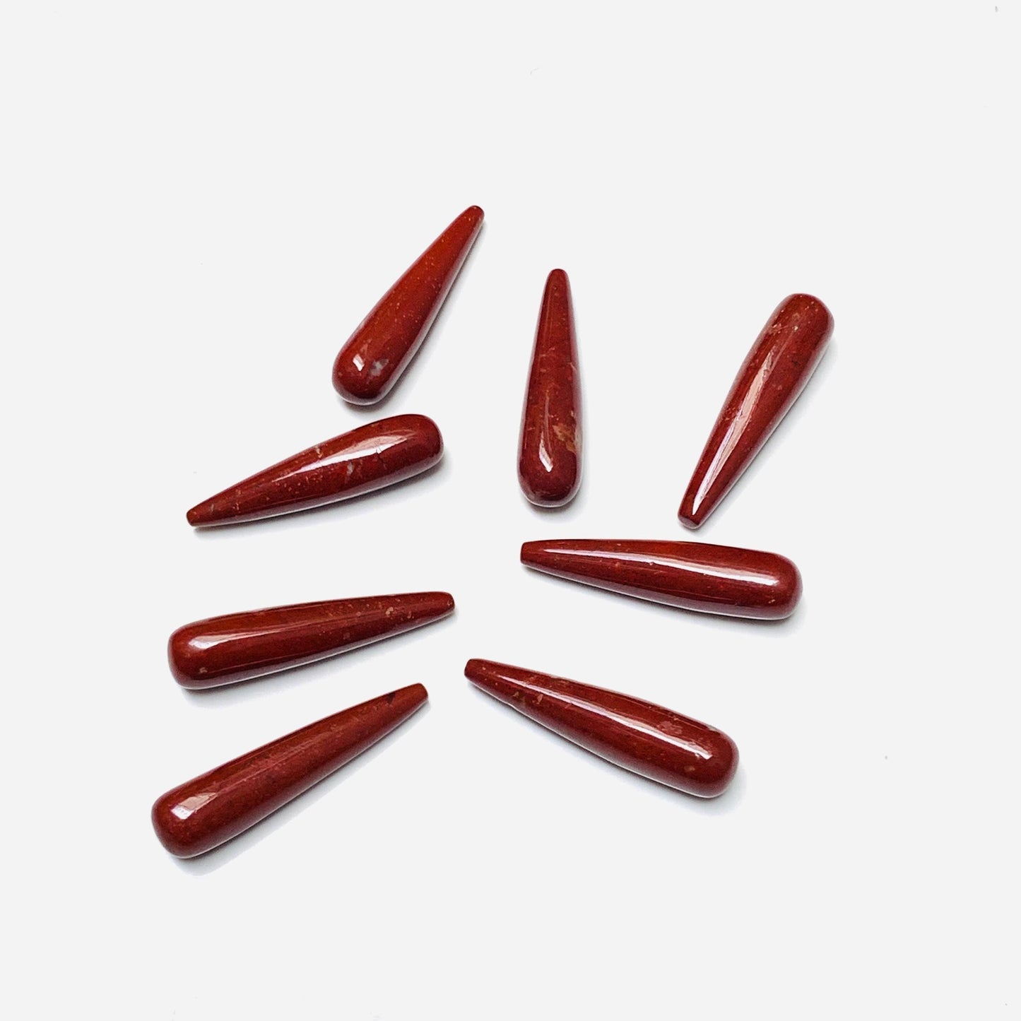 1 Pair Natural Red Jasper Smooth Drop Shape Gemstone, Handmade Matching Pair beads, Matched Drops Pairs for Jewelry Making Size - 7x30mm