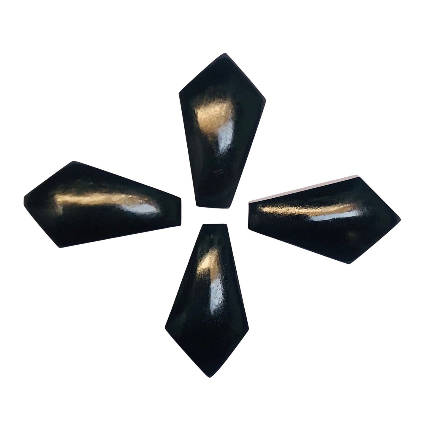 1 Pair Natural Black Onyx Smooth Kite Shape Gemstone, Size 10X18mm, Matching Pair Briolette, Earring Making , SKU - BBI1015