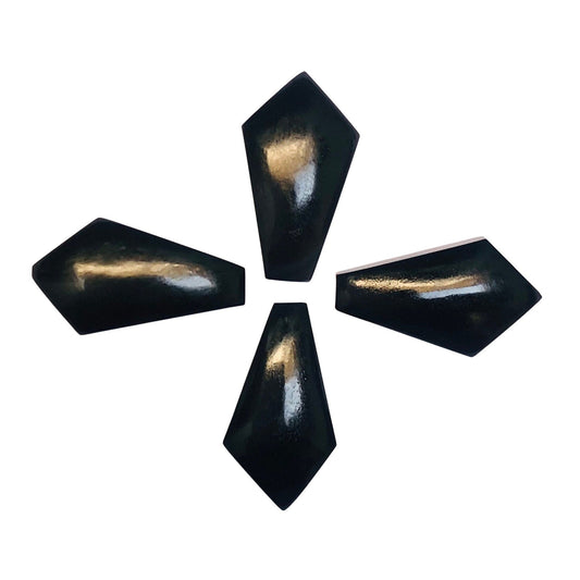1 Pair Natural Black Onyx Smooth Kite Shape Gemstone, Size 10X18mm, Matching Pair Briolette, Earring Making , SKU - BBI1015