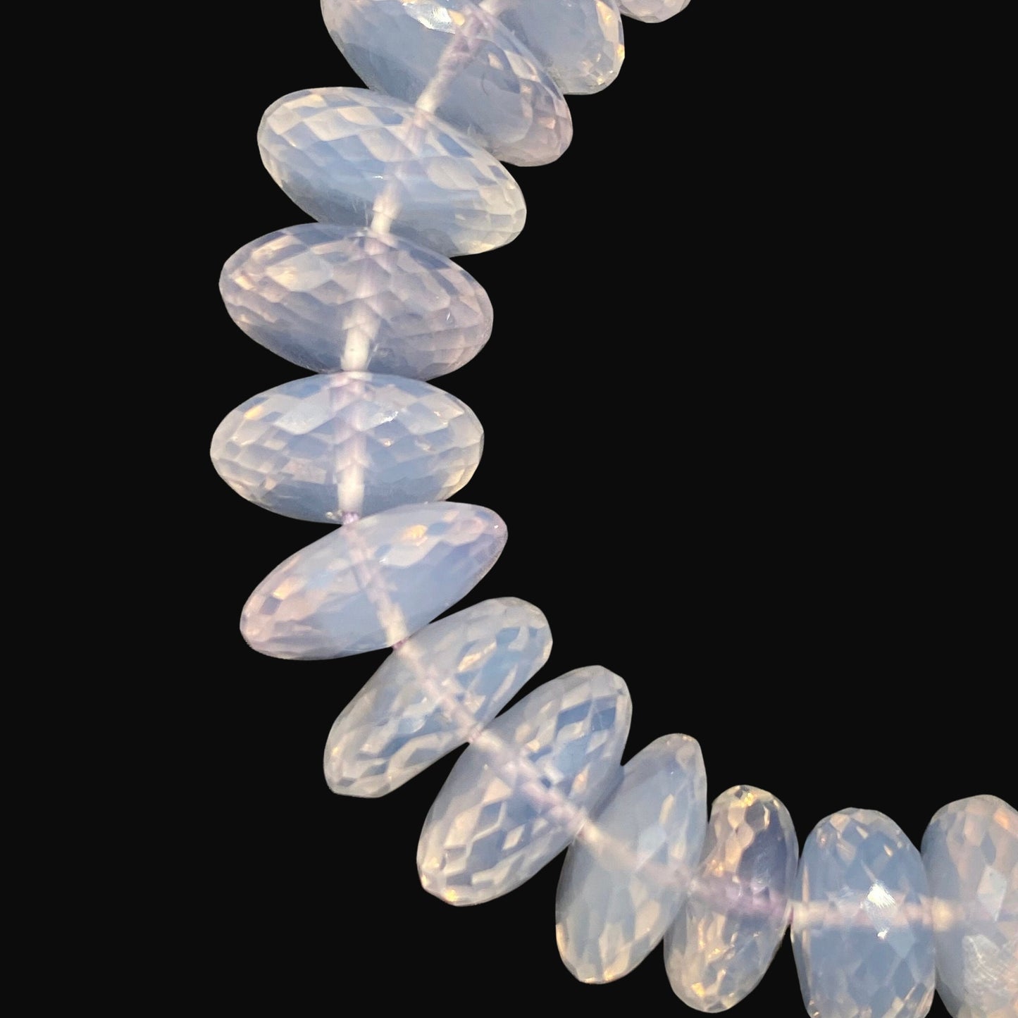 Natural Lavender Quartz Flat Rondelle Faceted Gemstone Briolette , Purple Blue Lavender Quartz Jewelry Beads , 11mm-16mm 8 inch SKU- BBI551