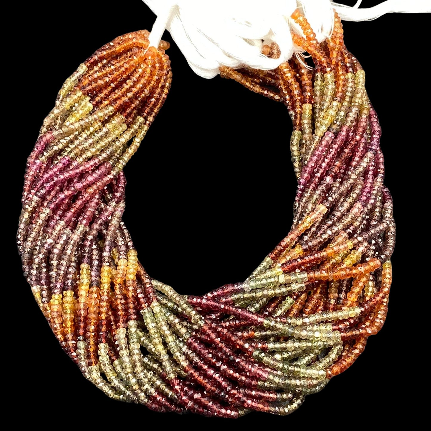 AAA+ Tundra Sapphire Faceted Rondelle Beads | 13 Inch Strand