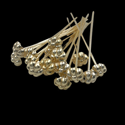 50 pcs Fancy Gold Flower Headpins – Jewelry Making & Beading Supplies