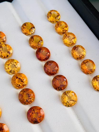 Natural Citrine Faceted Round Shape Cut Stone CALIBRATED Loose Stone Cut Round Jewelry Making Semi Precious Cut stone for ring gift for her