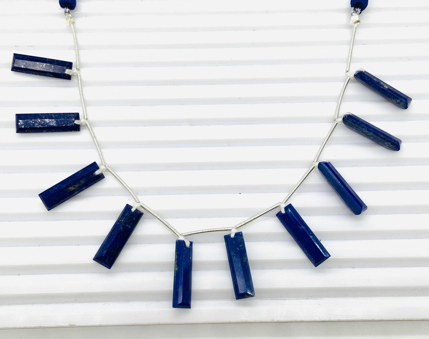 Natural Lapis Lazuli Baguette Step Cut Faceted Beads 20x6mm Gemstone 10pcs