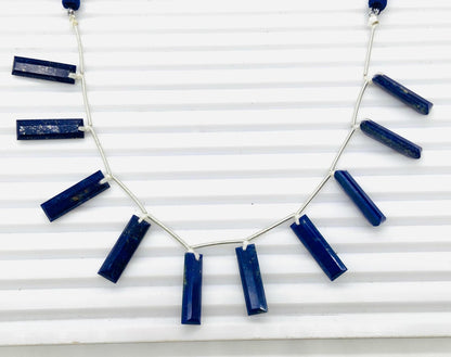 Natural Lapis Lazuli Baguette Step Cut Faceted Beads 20x6mm Gemstone 10pcs