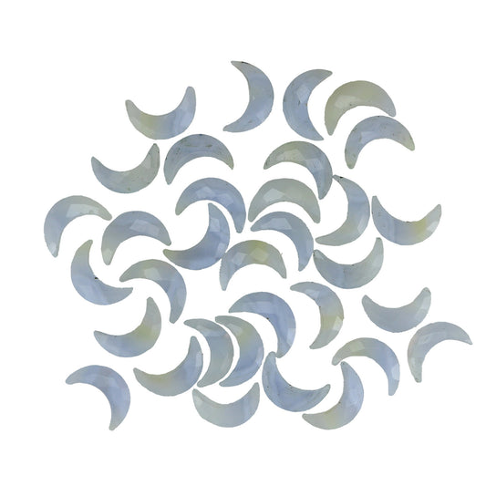 2 Pieces Natural Blue Lace agate Moon, Crescent moon shape gemstone, carving gemstone, natural gemstone, moon shape gemstone, Size 7x16 mm