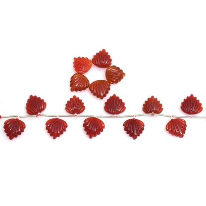 10 pcs Carnelian Carved Fancy Shape Briolette Beads 15x15mm for Jewelry & Pendants