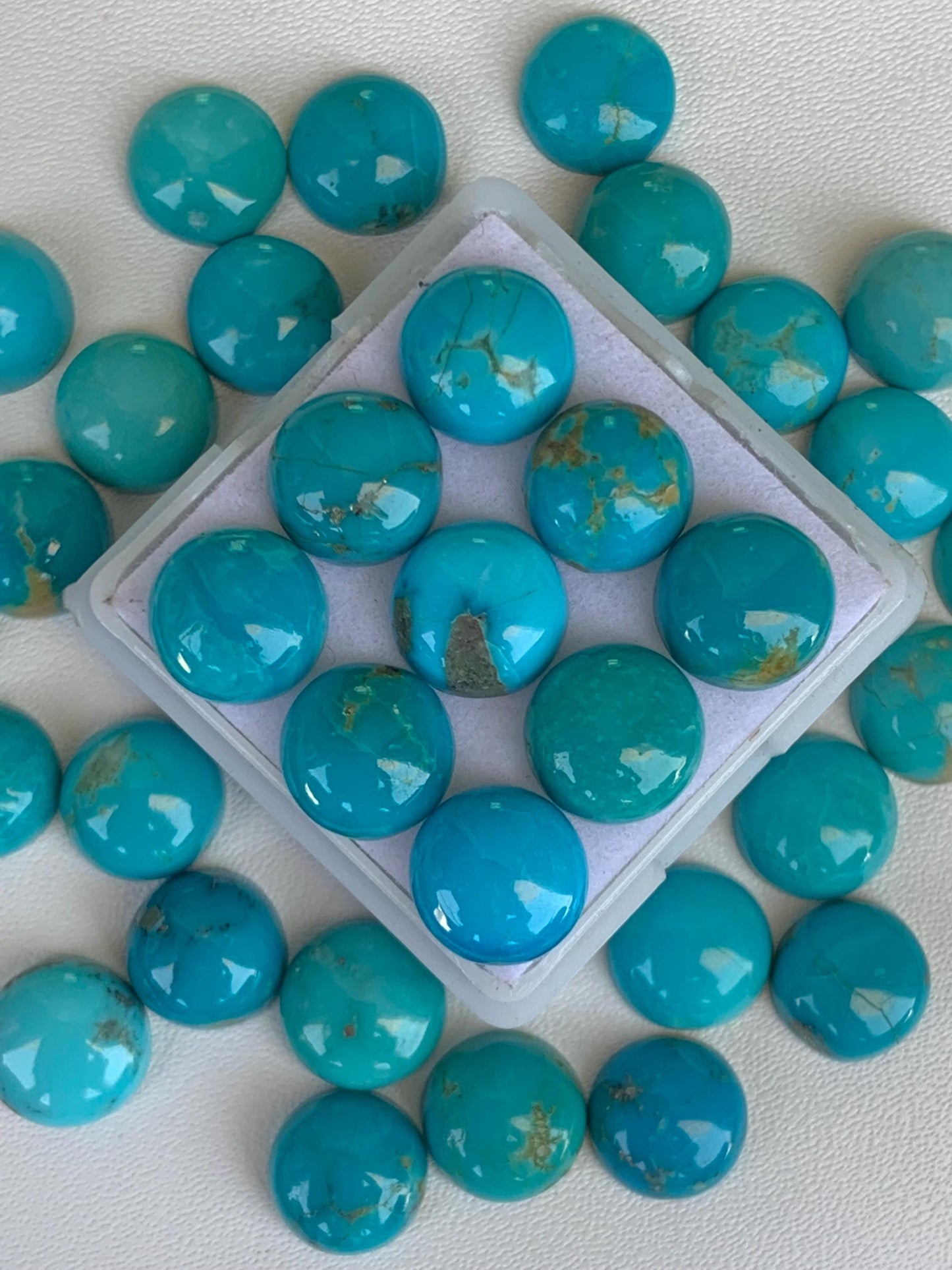 Natural Arizona Turquoise Smooth Round Gemstone Cabochon, CALIBRATED Loose Stone Cab, Round Jewelry Making Cabochon Semi Precious Cabochons