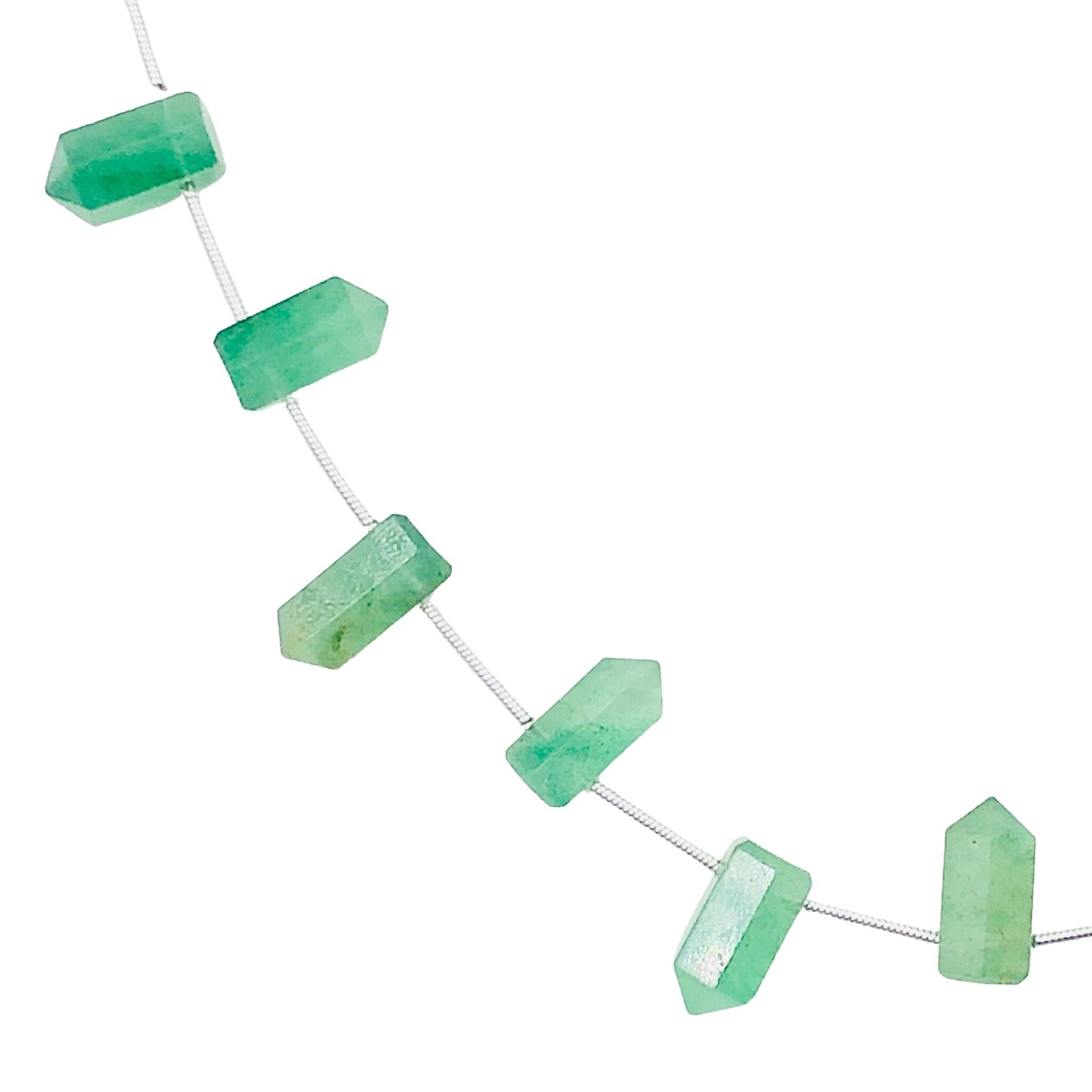 10 Pieces Natural Green Strawberry Faceted Pencil Shape Gemstone  Size 6x12mm One Side Point Pencil Fancy Briolette Handmade Gift Of Pendant