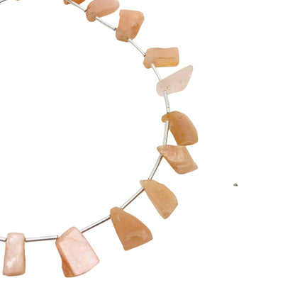 22 Pieces Natural Peach Moonstone Side Drill Rough Cluster Raw Healing crystal stones,Rough Peach moonstone raw For Jewelry Making - BBI1052