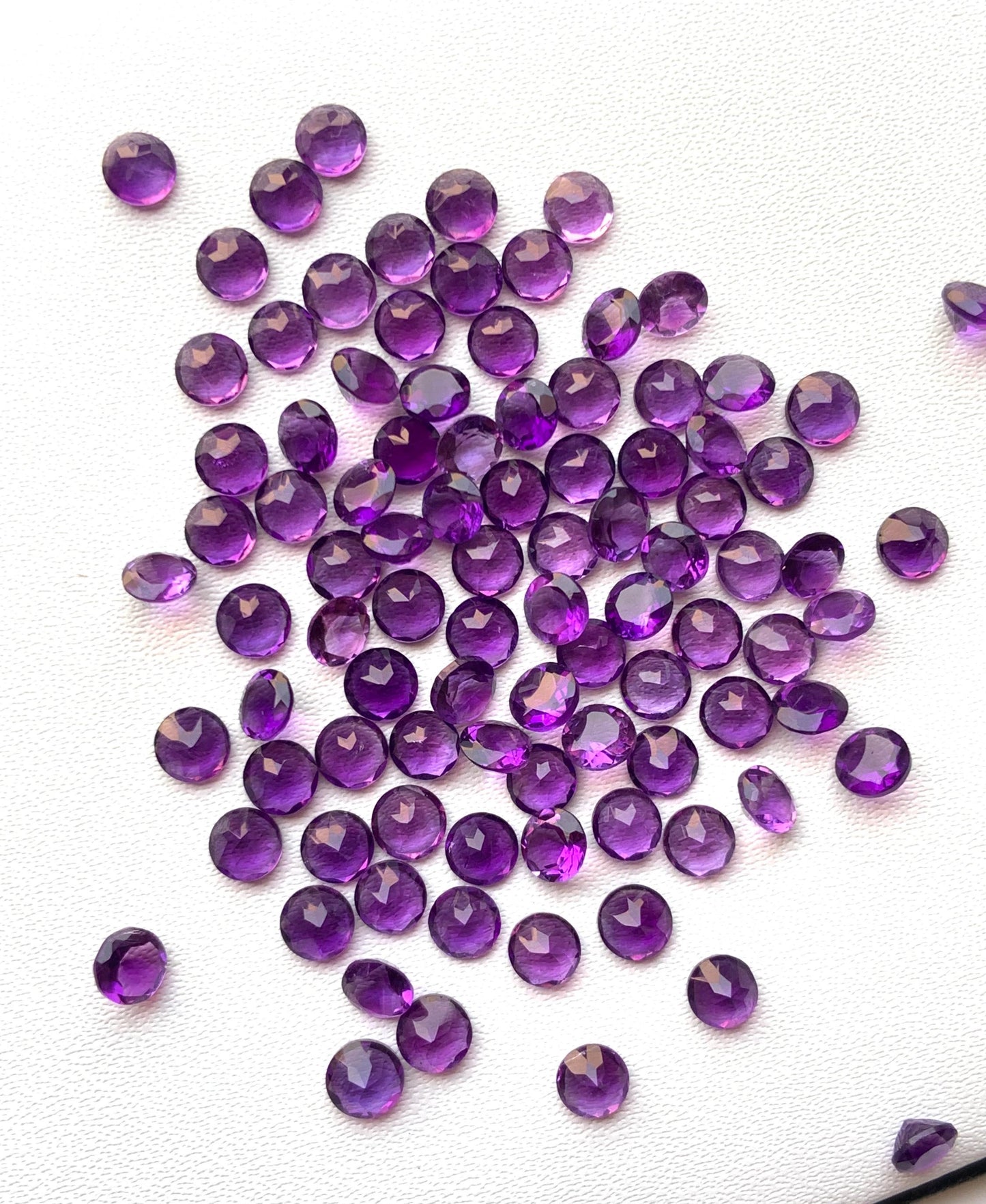 Natural Amethyst Faceted Round Shape Cut Stone CALIBRATED Loose Stone Cut Round Jewelry Making Semi Precious Cut stone for ring gift for her