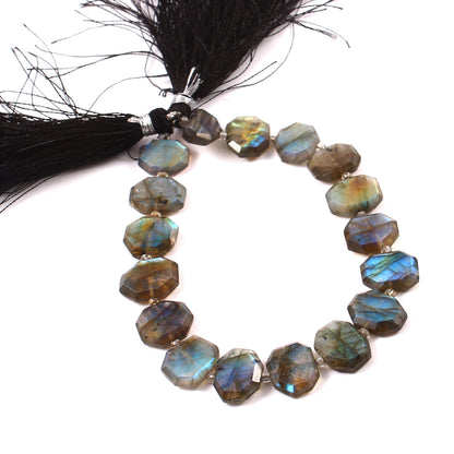 Natural Labradorite Faceted Fancy Beads - Center Drill Gemstone Briolette