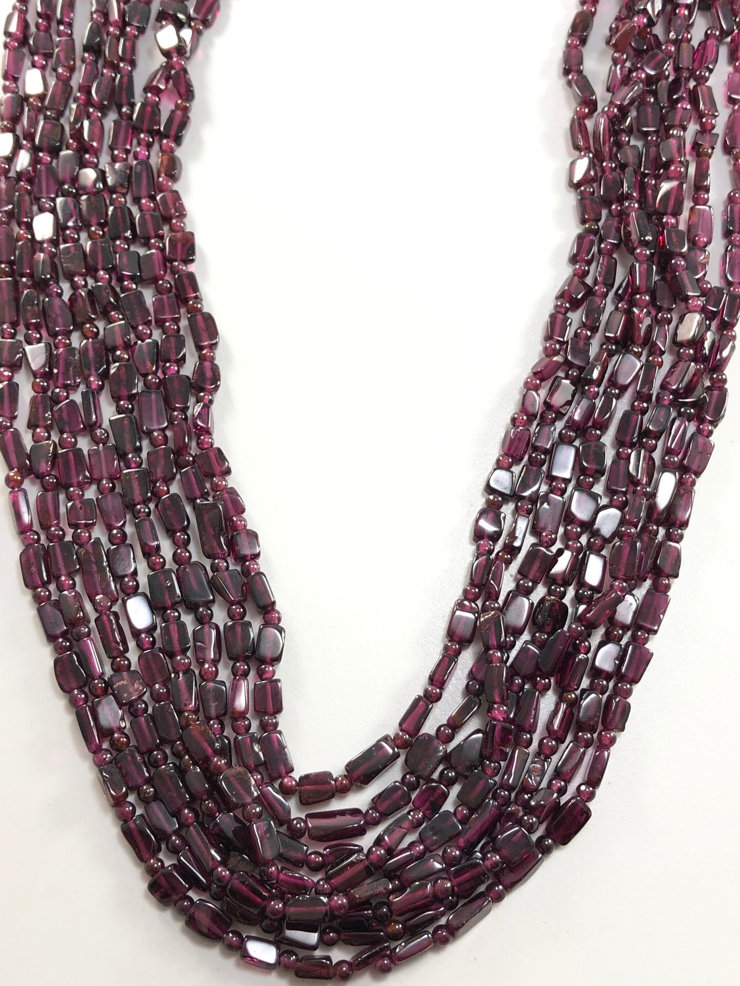 Natural 4x6mm-5x8mm pink Garnet Gemstone Chip Beads Necklace, Smooth Garnet Gemstone Necklace Birthday Gift
