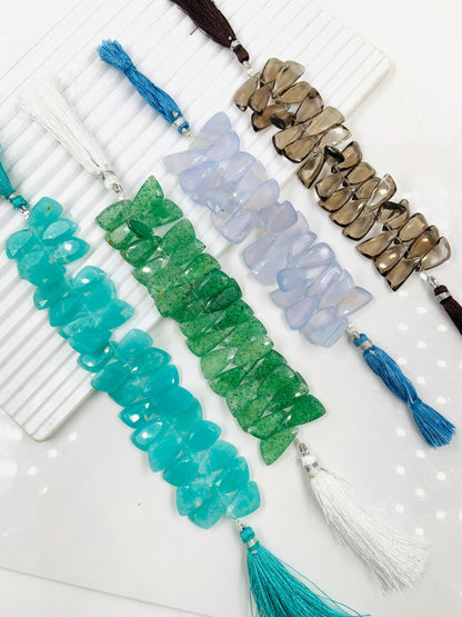 Natural Mix Gemstone Sail Crown Cut Briolette Beads