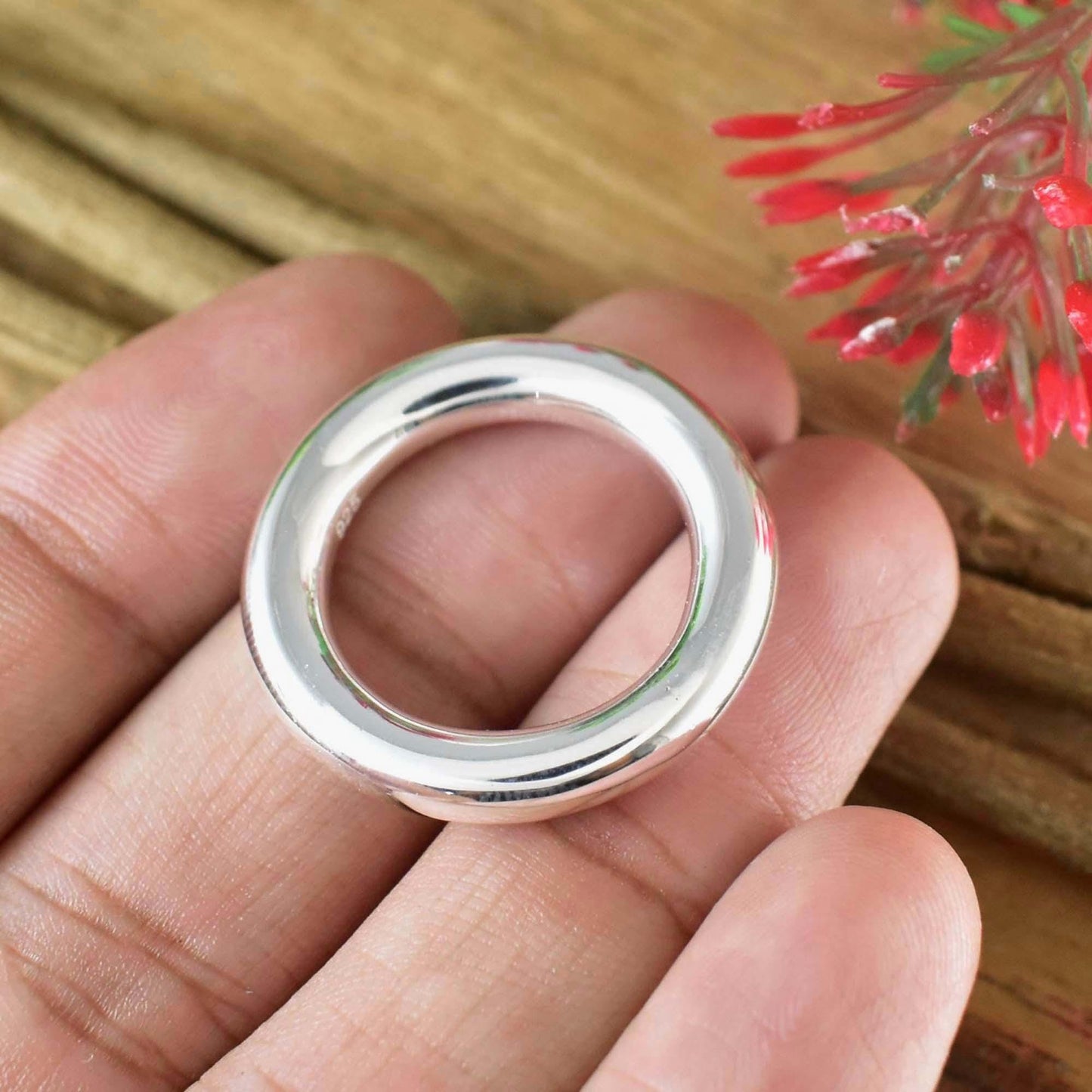 925 Silver Band Stackable Ring 2-8mm - Plain Round for Men Women