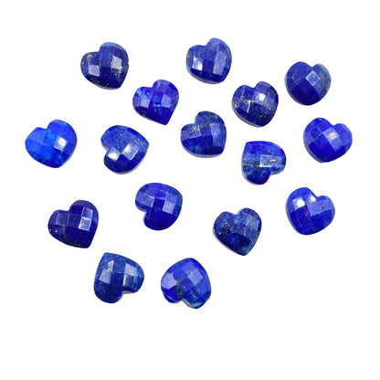 Natural Lapis Lazuli Faceted Carved Heart Shape Gemstone , Size 10mm, Hand Carved Gemstone, Loose Gemstone, Beads For Jewelry, SKU - BBI307