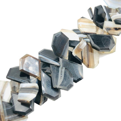 Natural Shaded Smoky Quartz Faceted Fancy Slices Cut Nugget Beads , Side Drilled, Genuine Shaded Smoky Quartz Gemstone Beads , SKU - BBI764