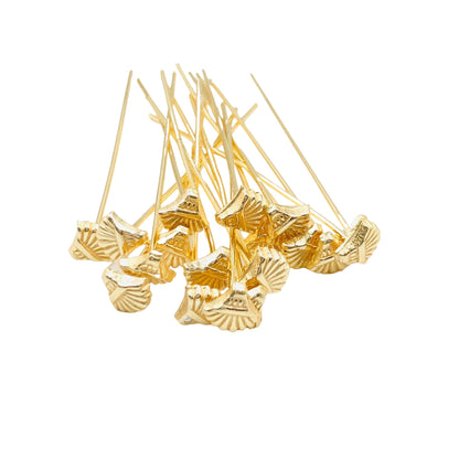 Gold-Plated Flower Headpins – 50 PCS 52mm Decorative Jewelry Findings