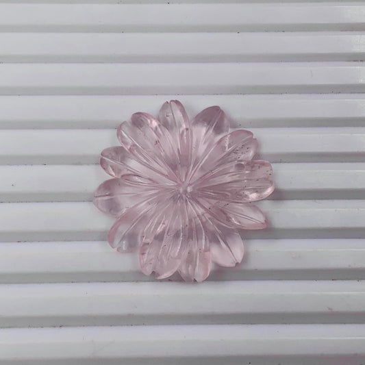 1 Pcs Natural Rose Quartz Hand Carved Flower Shape Briolette Beads, Carved Flower shape jewelry making Gemstone Size 33x33X4mm gift for her