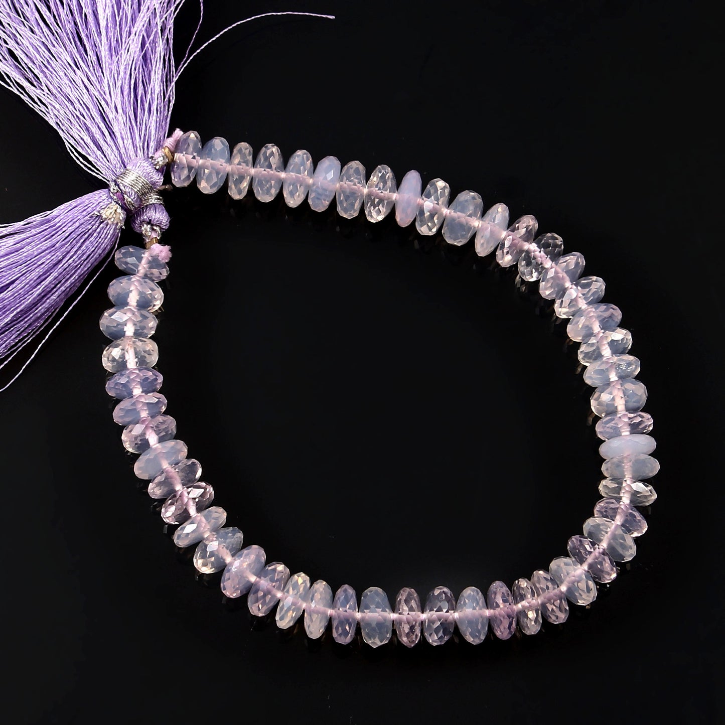 Handmade Purple Lavendra Quartz 10mm-11mm Rondelle Beaded Healing Necklace For Mother, Natural Faceted Quartz Gemstone Necklace BBI662