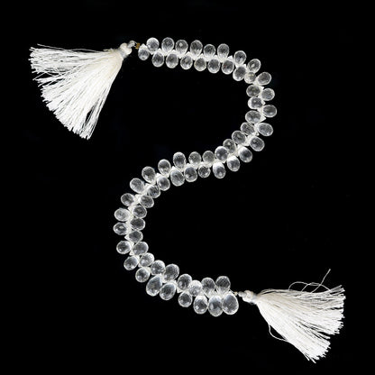 White Topaz Faceted Teardrop Briolette Beads | 6x9mm Calibrated Drops