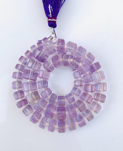 Natural Brazilian Amethyst Faceted Tyre Gemstone Beads 15" Strand