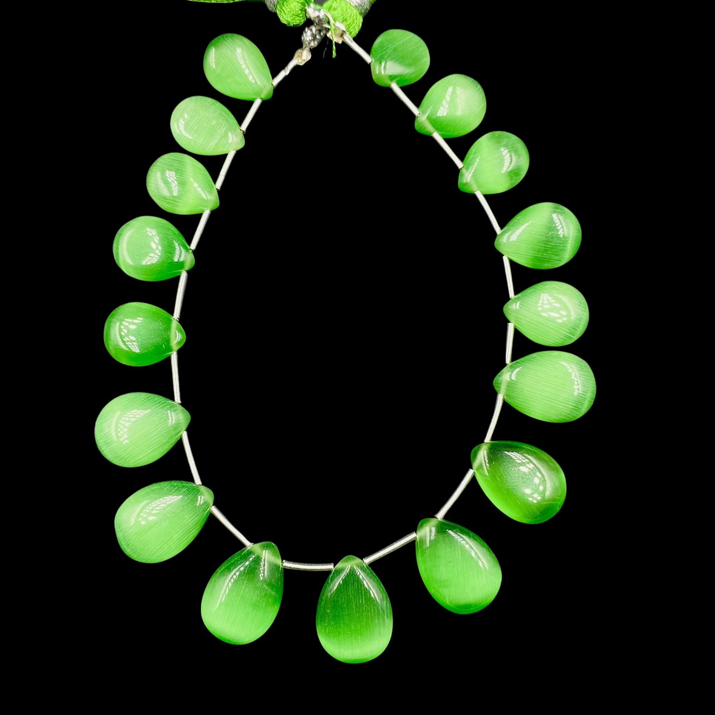 Monalisa Green Smooth Pear Shape Gemstone Briolette, Side Drilled Pieces, Teardrop Shape Strand, Jewelry Making Stone, SKU-BBI729