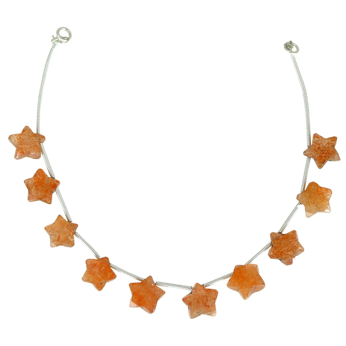 Faceted Star Sunstone Gemstone Beads, Jewelry Making (10 Pieces)