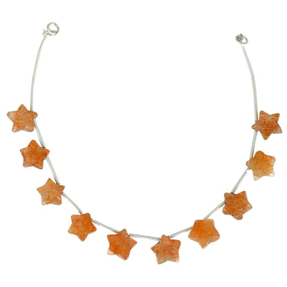 Faceted Star Sunstone Gemstone Beads, Jewelry Making (10 Pieces)