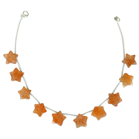 Faceted Star Sunstone Gemstone Beads, Jewelry Making (10 Pieces)