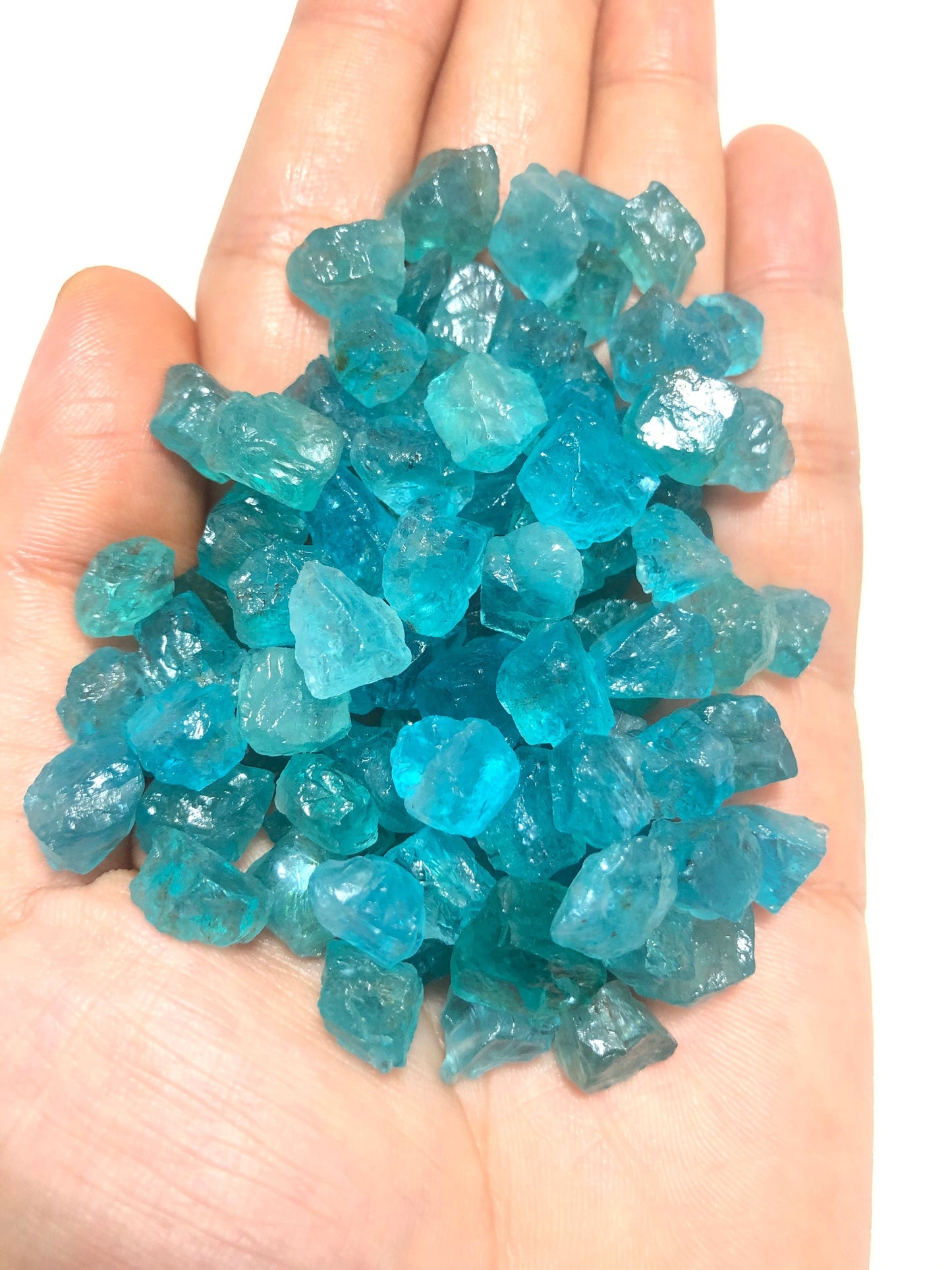 50 Pieces Raw 8-12 MM Raw Blue Apatite Gemstone,Natural Blue Apatite Raw Stone,Apatite Rough Gemstone,Apatite Raw Loose Gemstone Rough
