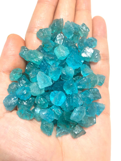 50 Pieces Raw 8-12 MM Raw Blue Apatite Gemstone,Natural Blue Apatite Raw Stone,Apatite Rough Gemstone,Apatite Raw Loose Gemstone Rough