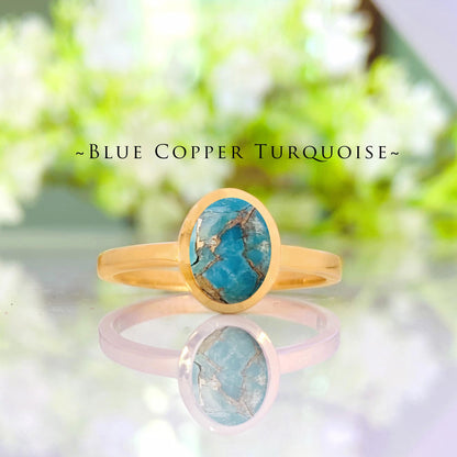 925 Sterling Silver Multi Gemstone Ring - Larimar, Turquoise, Aquamarine, Labradorite