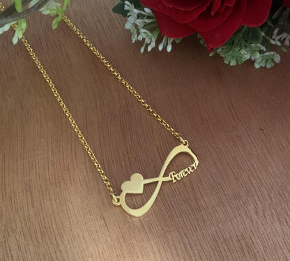 Personalized Infinity Heart Necklace - 925 Sterling Silver
