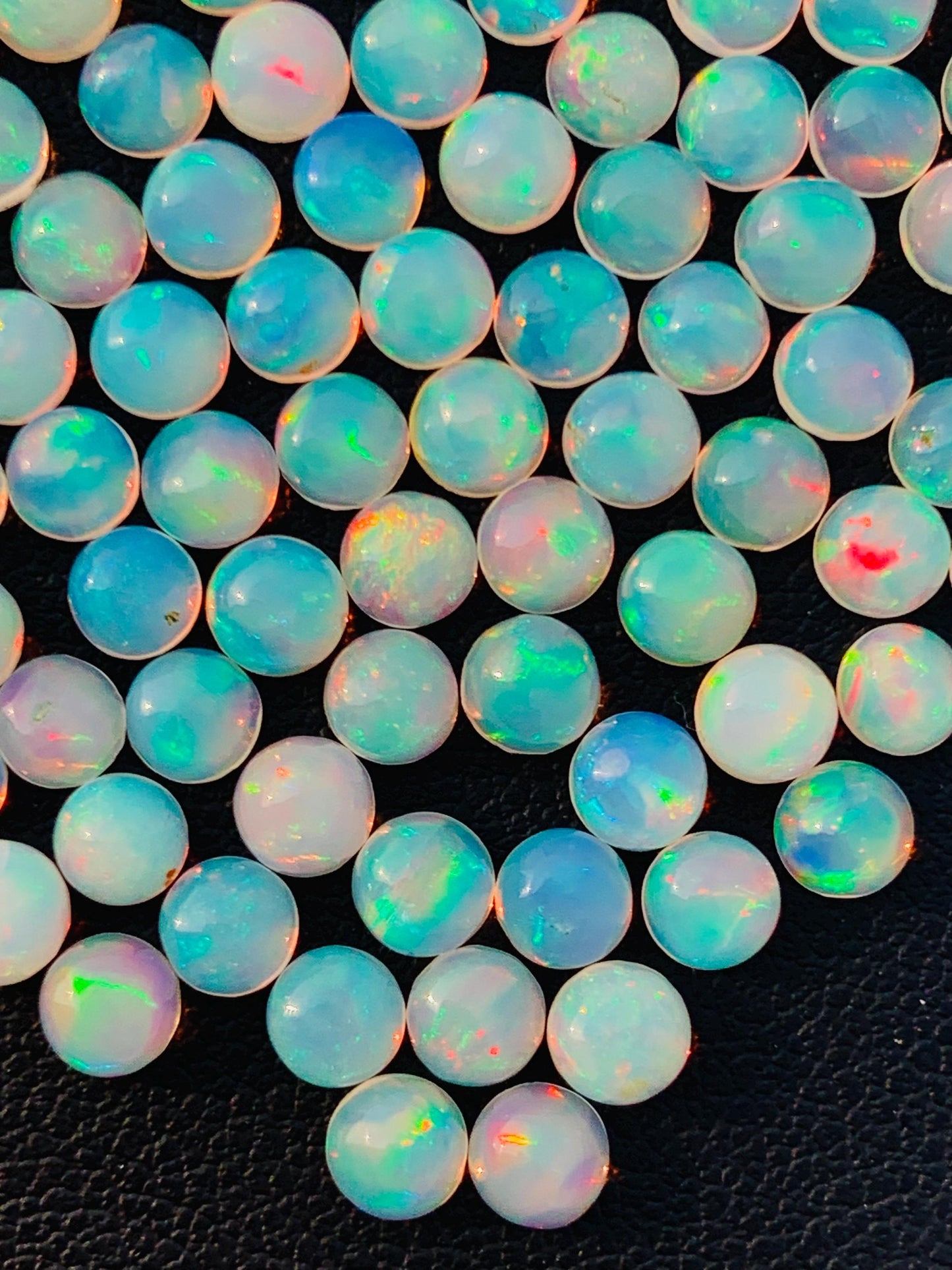 Natural Ethiopian Opal Smooth Round Gemstone Cabochon, CALIBRATED Loose Stone Cab, Round Jewelry Making Cabs Semi Precious Cabochon for ring
